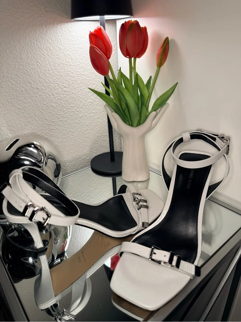 Michael Kors White Ankle-Strap Dress Heels